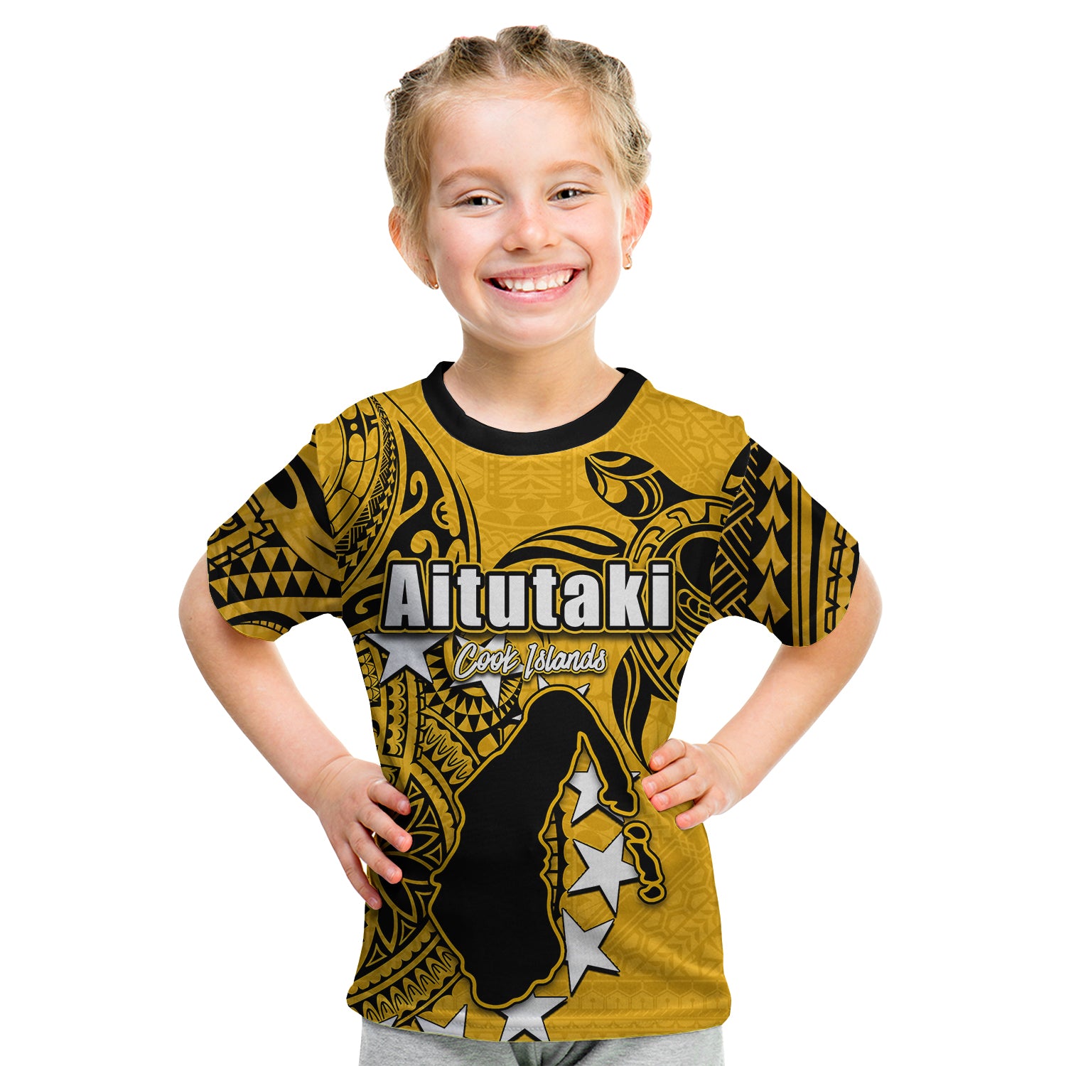 (Custom Personalised)Cook Islands T Shirt Kid Aitutaki LT6 - Polynesian Pride