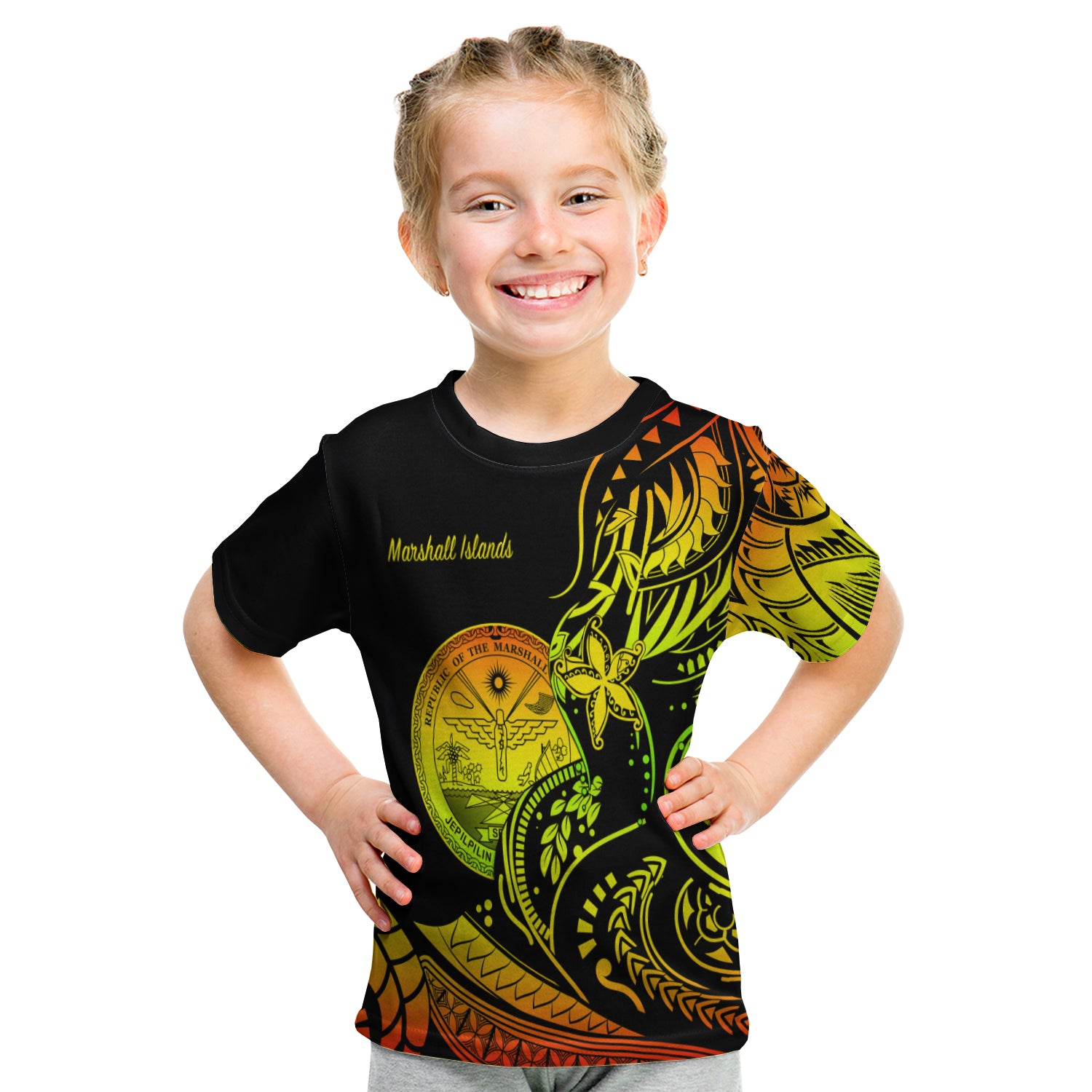 Marshall Islands T Shirt Kid Proud Seal Star Version Reggae LT13 Youth XL Size14 - Polynesian Pride