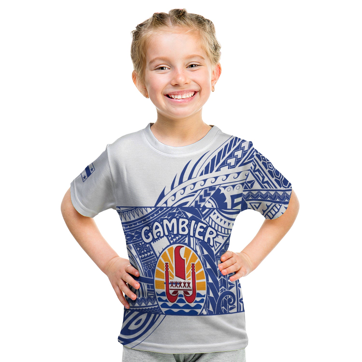 Gambier Islands T Shirt Kid Polynesian Pattern French Polynesia LT13 - Polynesian Pride