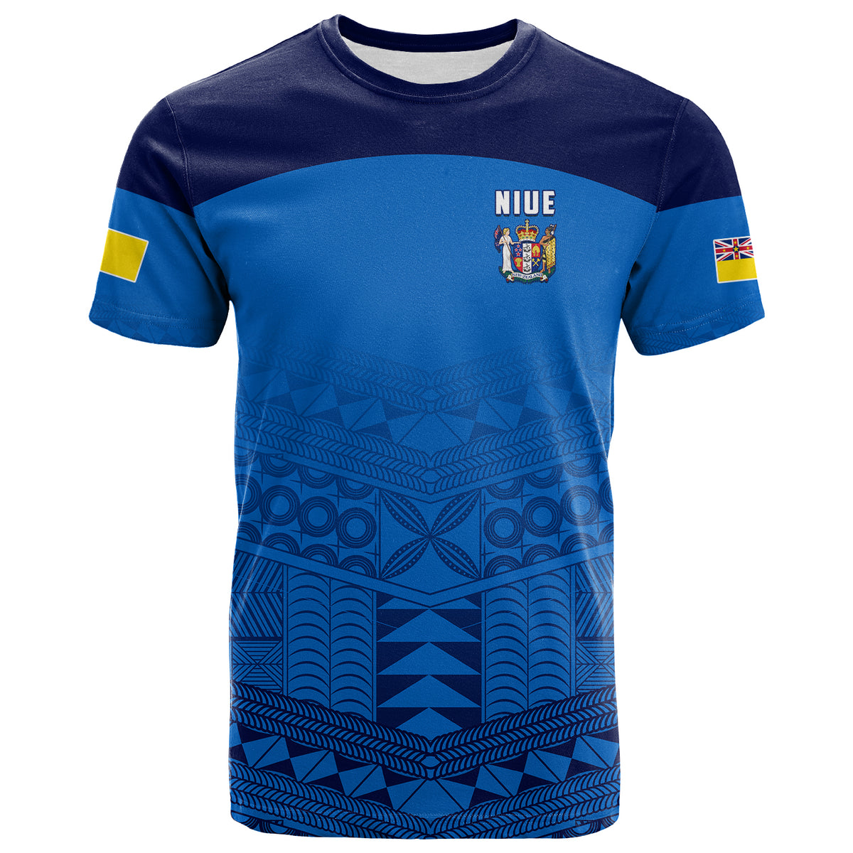 (JACKSON) Niue T Shirt Rock of Polynesia LT13 Blue - Polynesian Pride