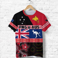 Papua New Guinea and Australia T Shirt Aboriginal PNG and AUS LT13 Unisex Black - Polynesian Pride