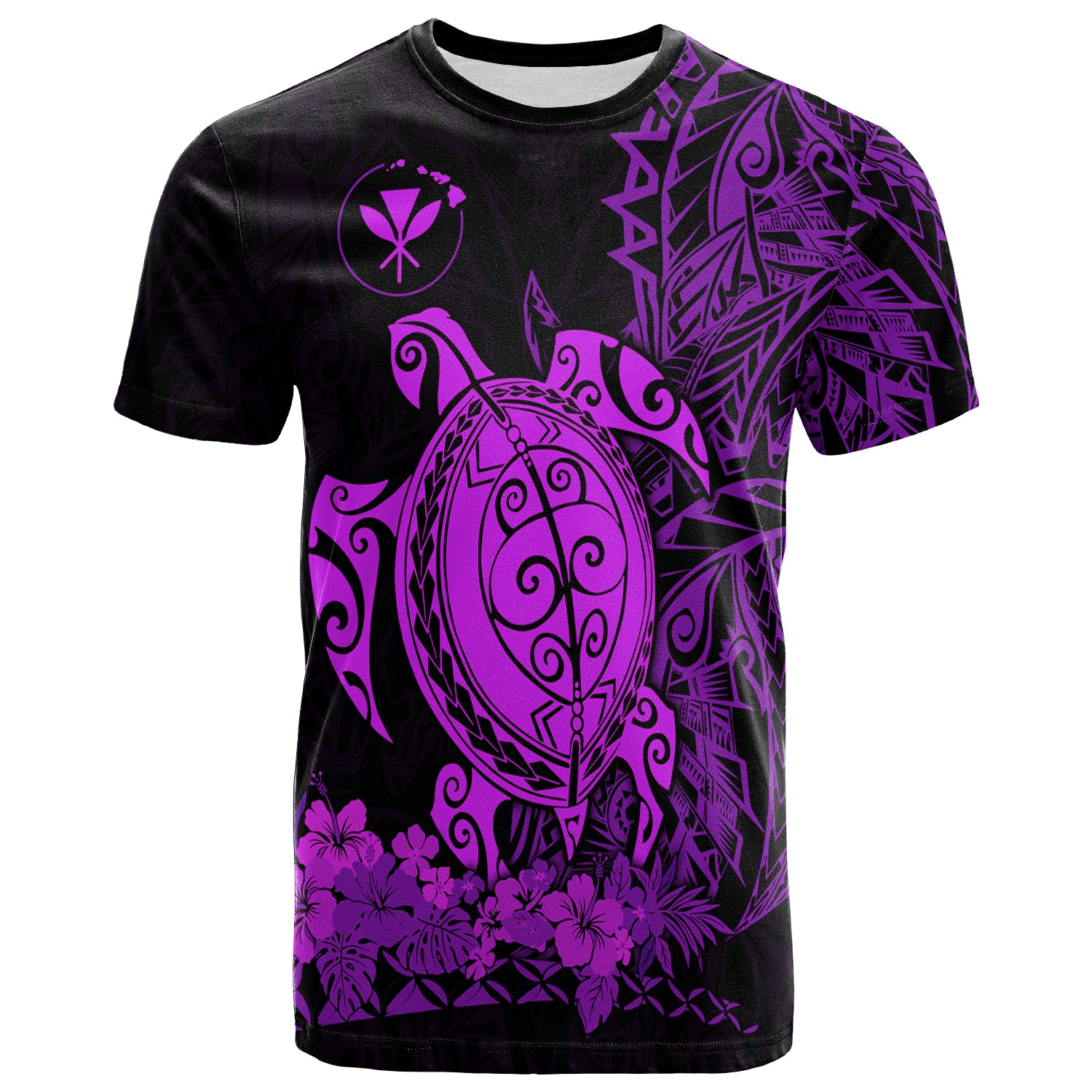 Hawaii Polynesian T Shirt Purple Sea Turtles Hawaiian LT13 Unisex Purple - Polynesian Pride