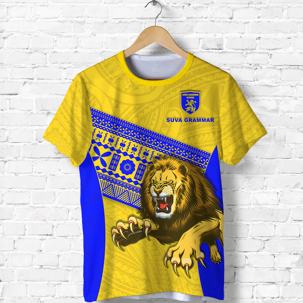 Suva Grammar Fashion T Shirt Fiji School Version Lion Gold LT13 Unisex Gold - Polynesian Pride