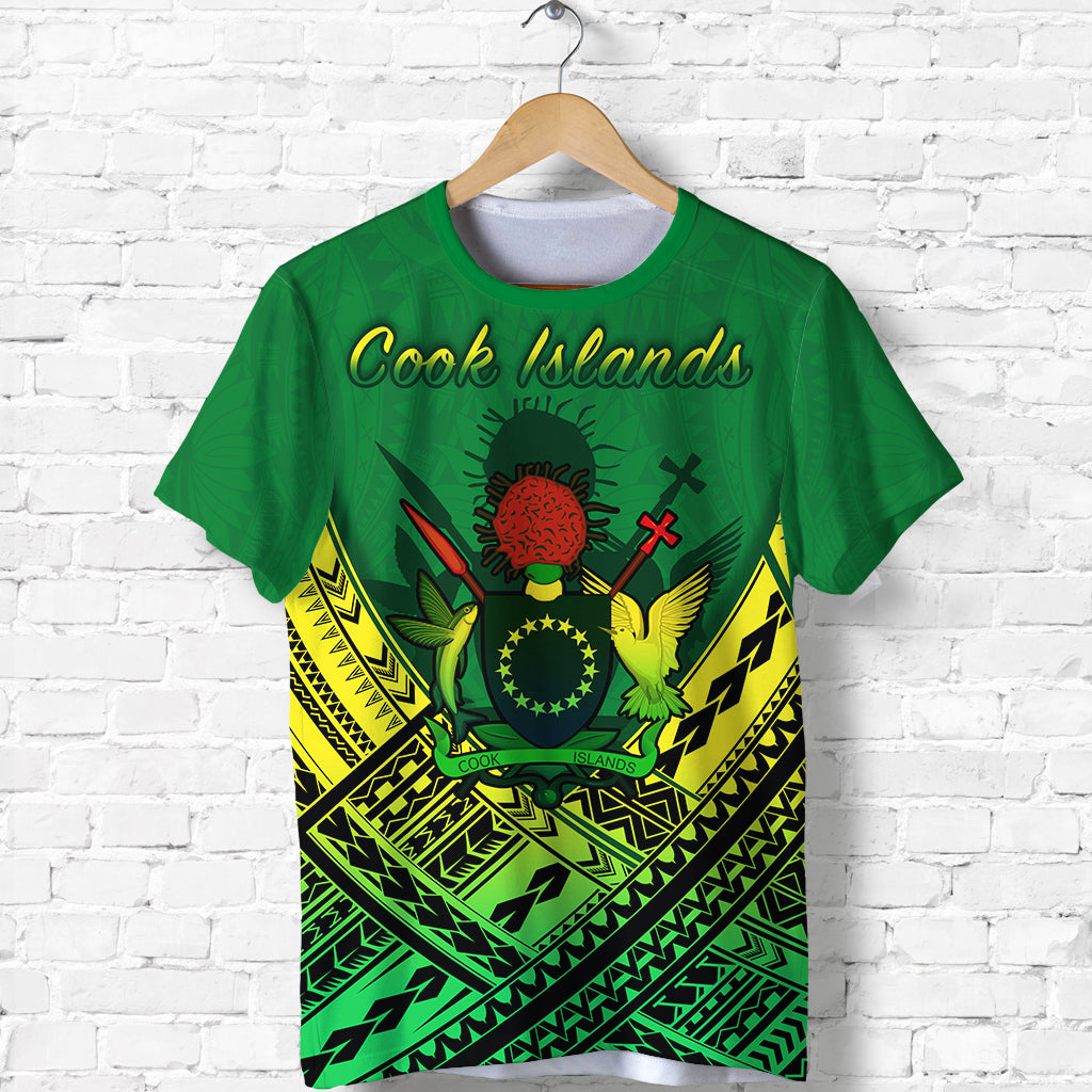 Cook Islands Rugby T Shirt Simple Polynesian LT13 Unisex Green - Polynesian Pride