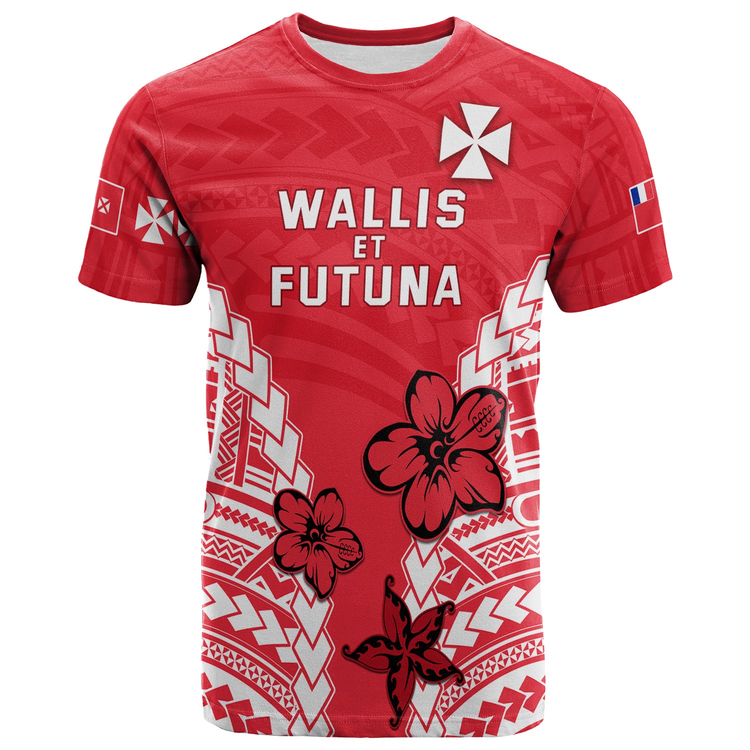 Wallis and Futuna T Shirt Impressive Ver.02 LT13 Unisex Red - Polynesian Pride