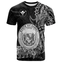 Custom Hawaiian Polynesian T Shirt White Seal of Hawaii LT13 - Polynesian Pride