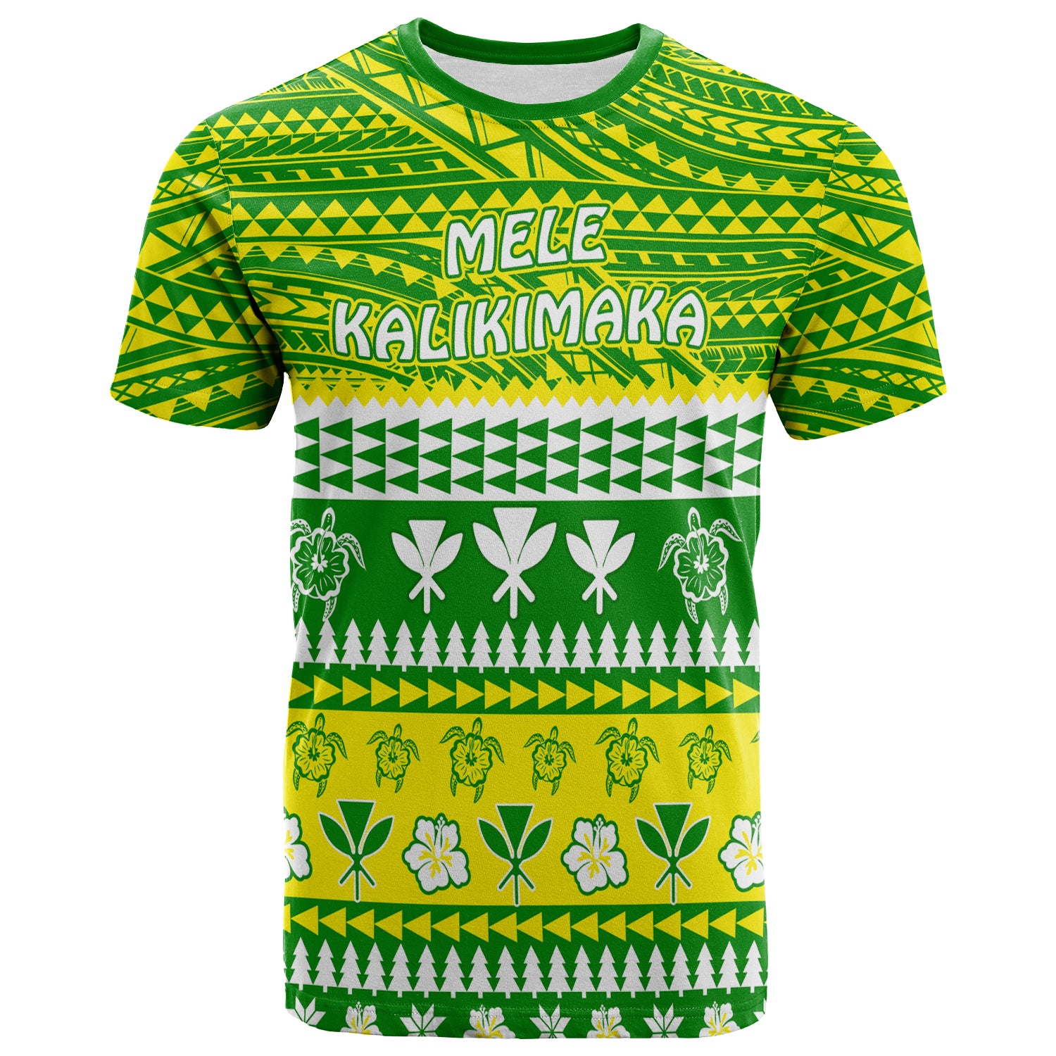 Hawaii Christmas T Shirt Polynesian Mele Kalikimaka Santa Claus LT13 Unisex Green - Polynesian Pride