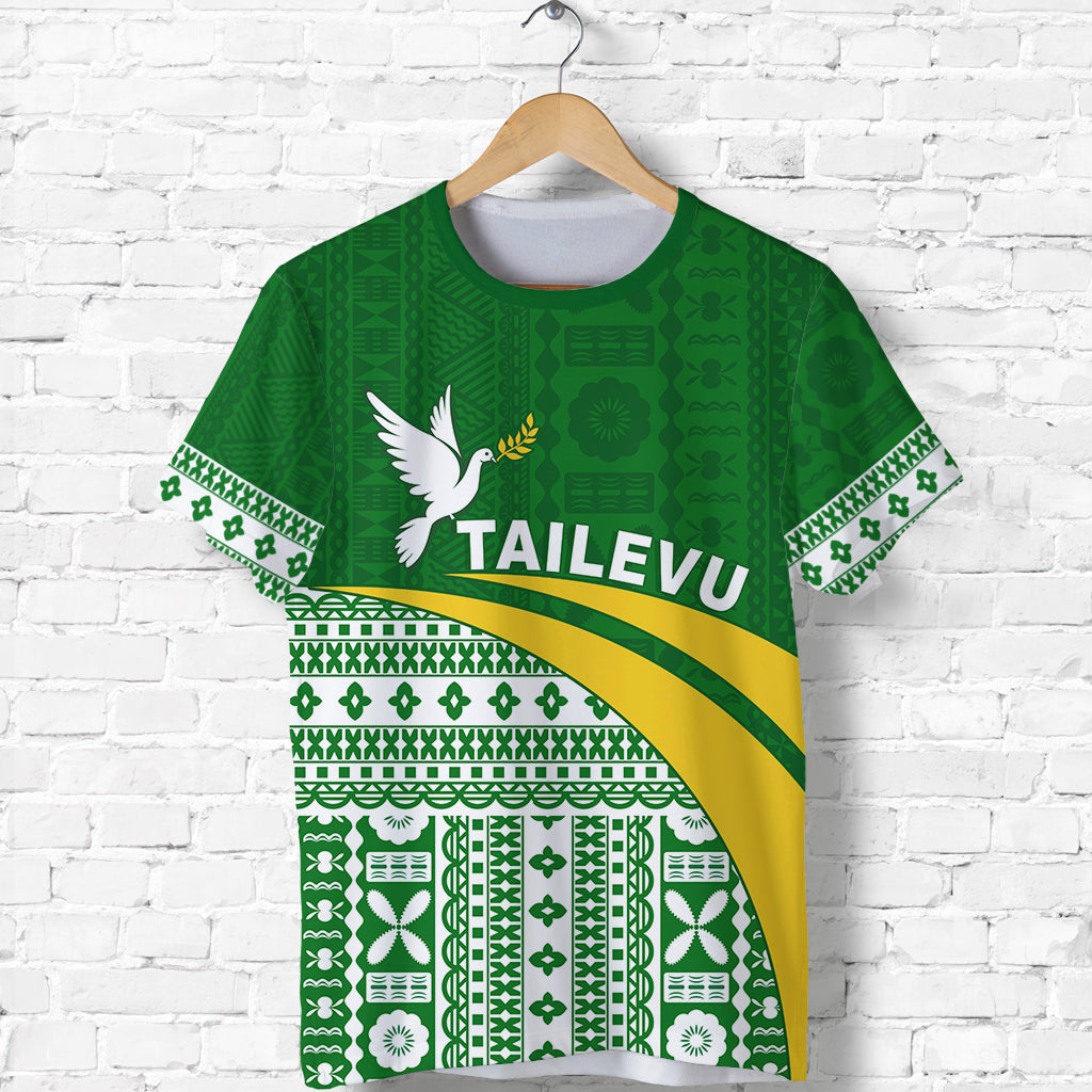 Tailevu Rugby T Shirt Fiji Rugby Tapa Pattern Green LT13 Unisex Green - Polynesian Pride