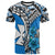 Custom Wallis et Futuna T Shirt Polynesian Pattern and Hibiscus Flowers Version Blue LT13 Unisex Blue - Polynesian Pride