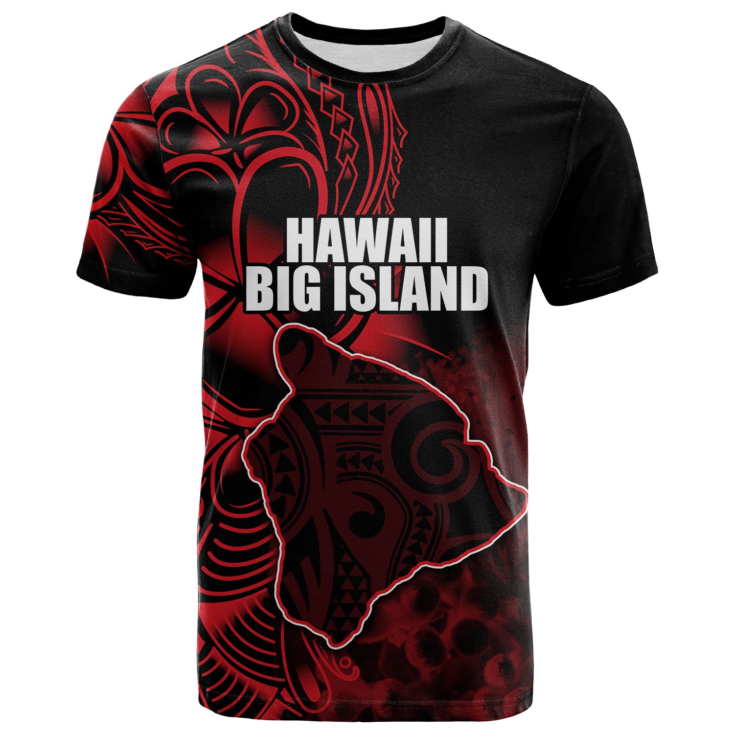 Custom Hawaiian Islands T Shirt The Big Island LT6 Unisex Red - Polynesian Pride