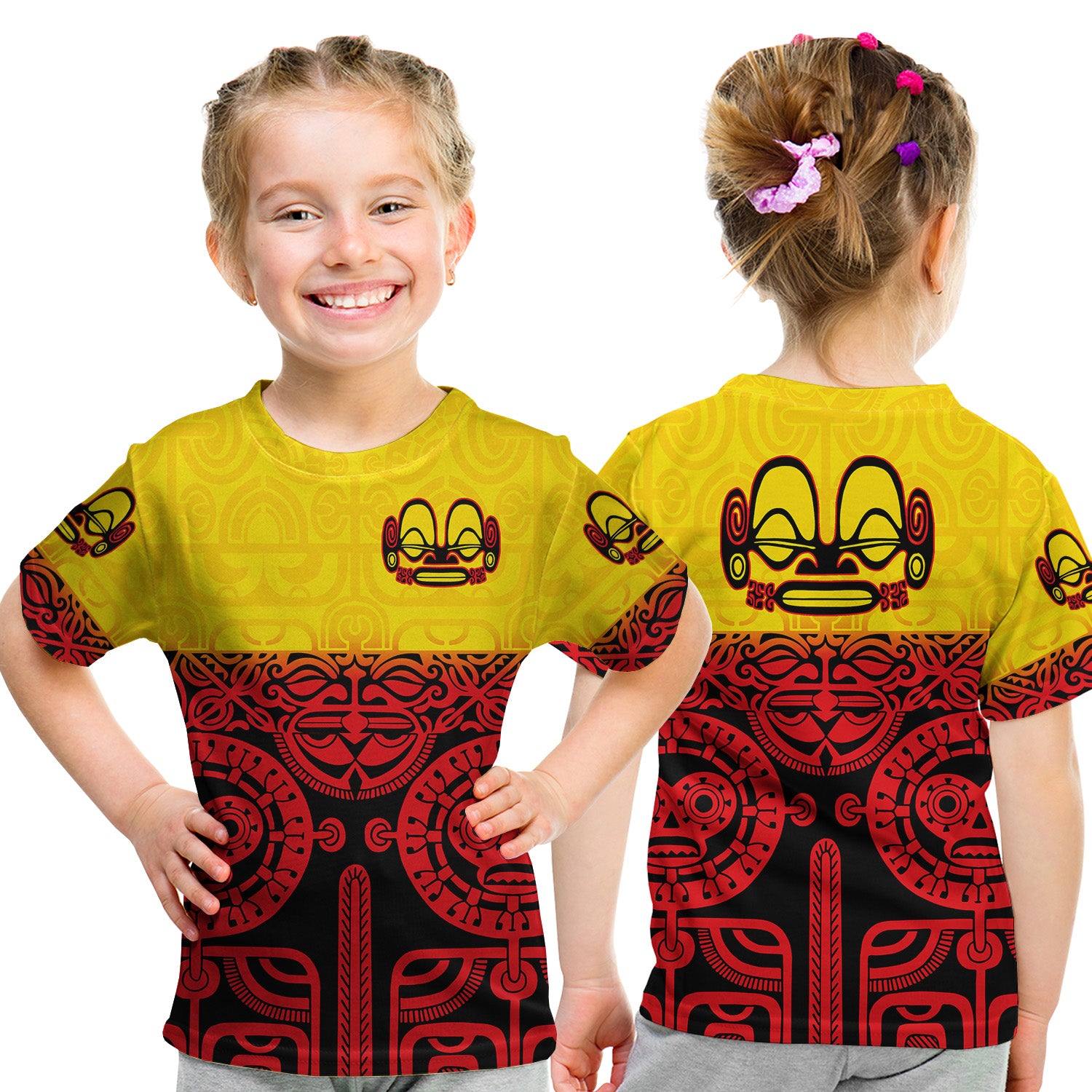 Marquesas Islands T Shirt Kid Marquesan Tattoo Special Style - Gradient Red LT8 - Polynesian Pride