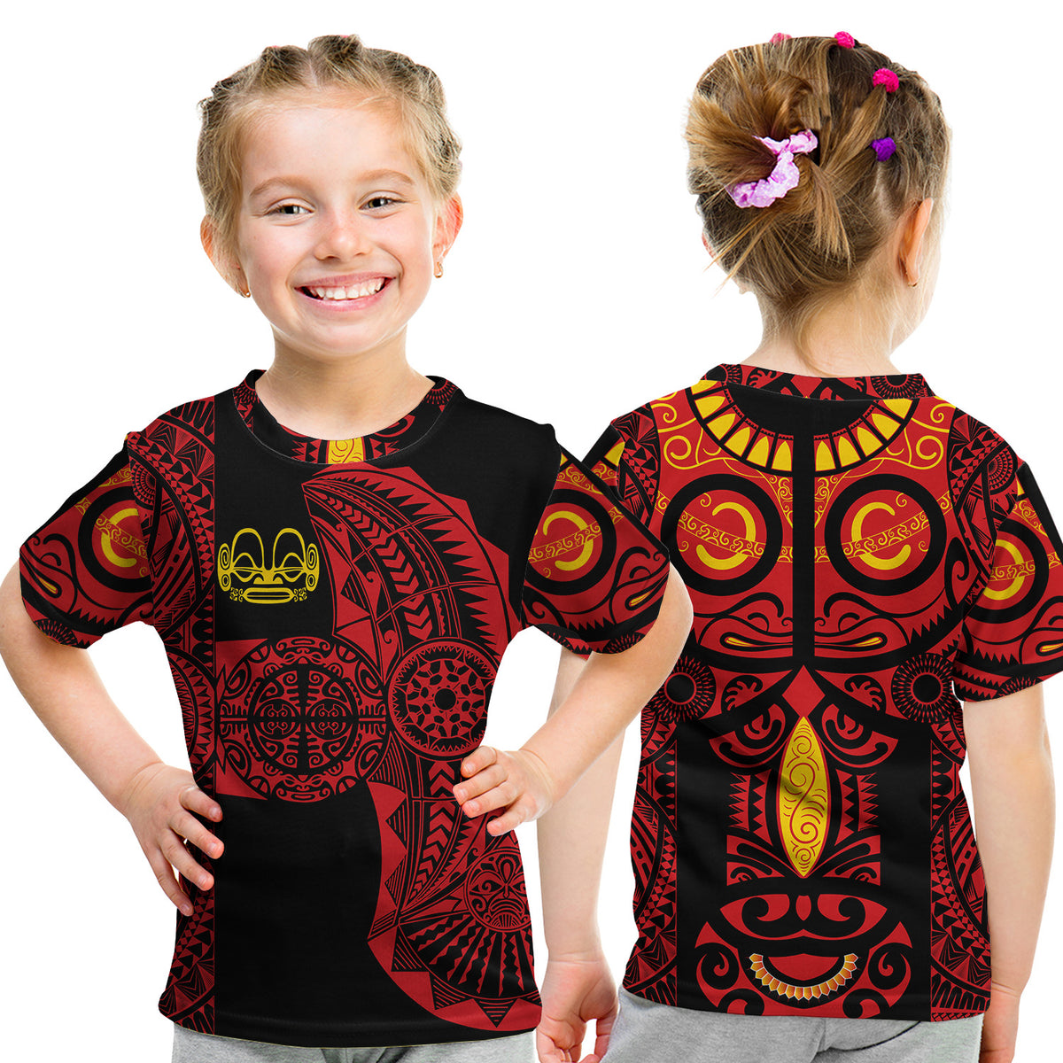 Marquesas Islands T Shirt Kid Marquesan Tattoo Original Style - Red LT8 Youth XL Size14 - Polynesian Pride