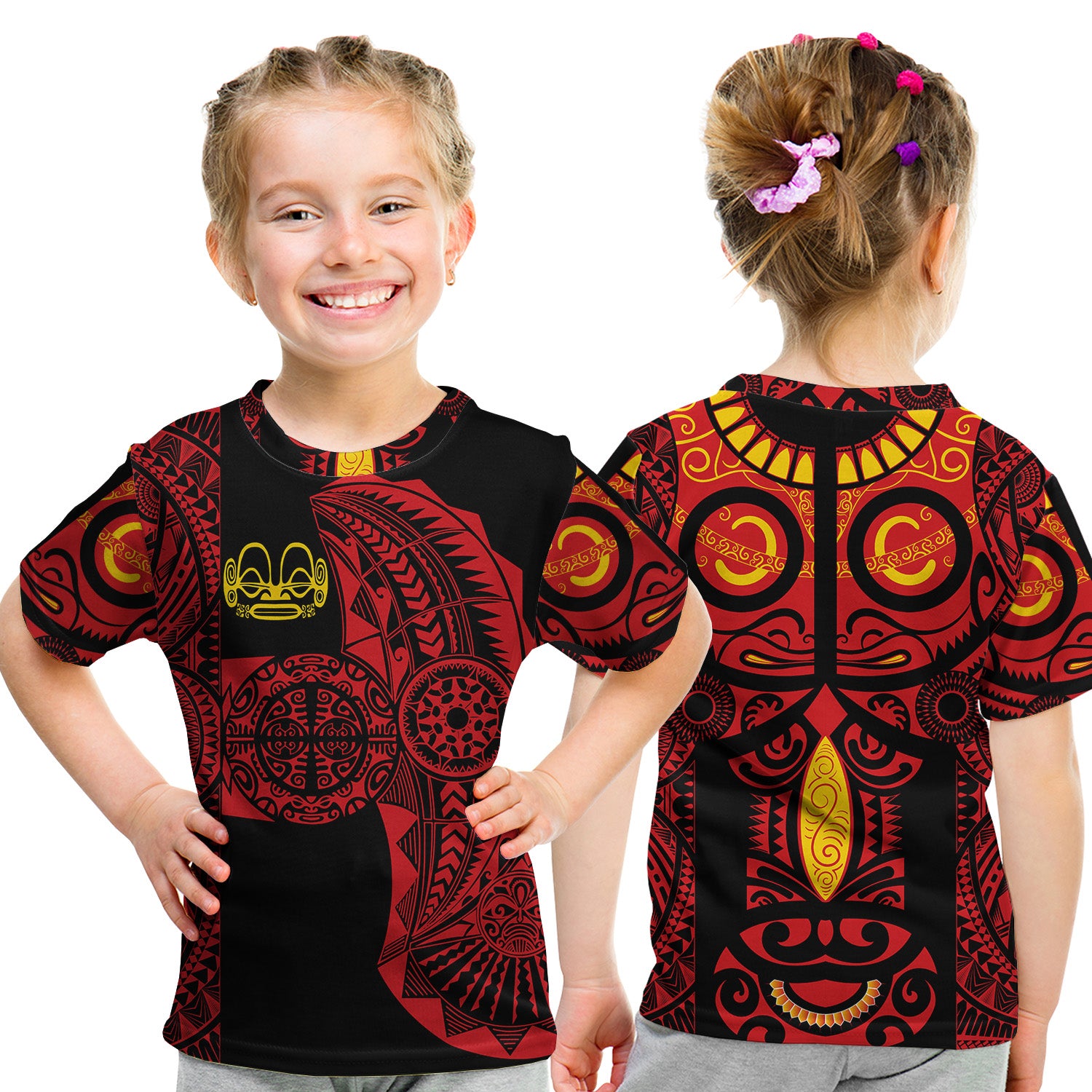 Marquesas Islands T Shirt Kid Marquesan Tattoo Original Style - Red LT8 Youth XL Size14 - Polynesian Pride