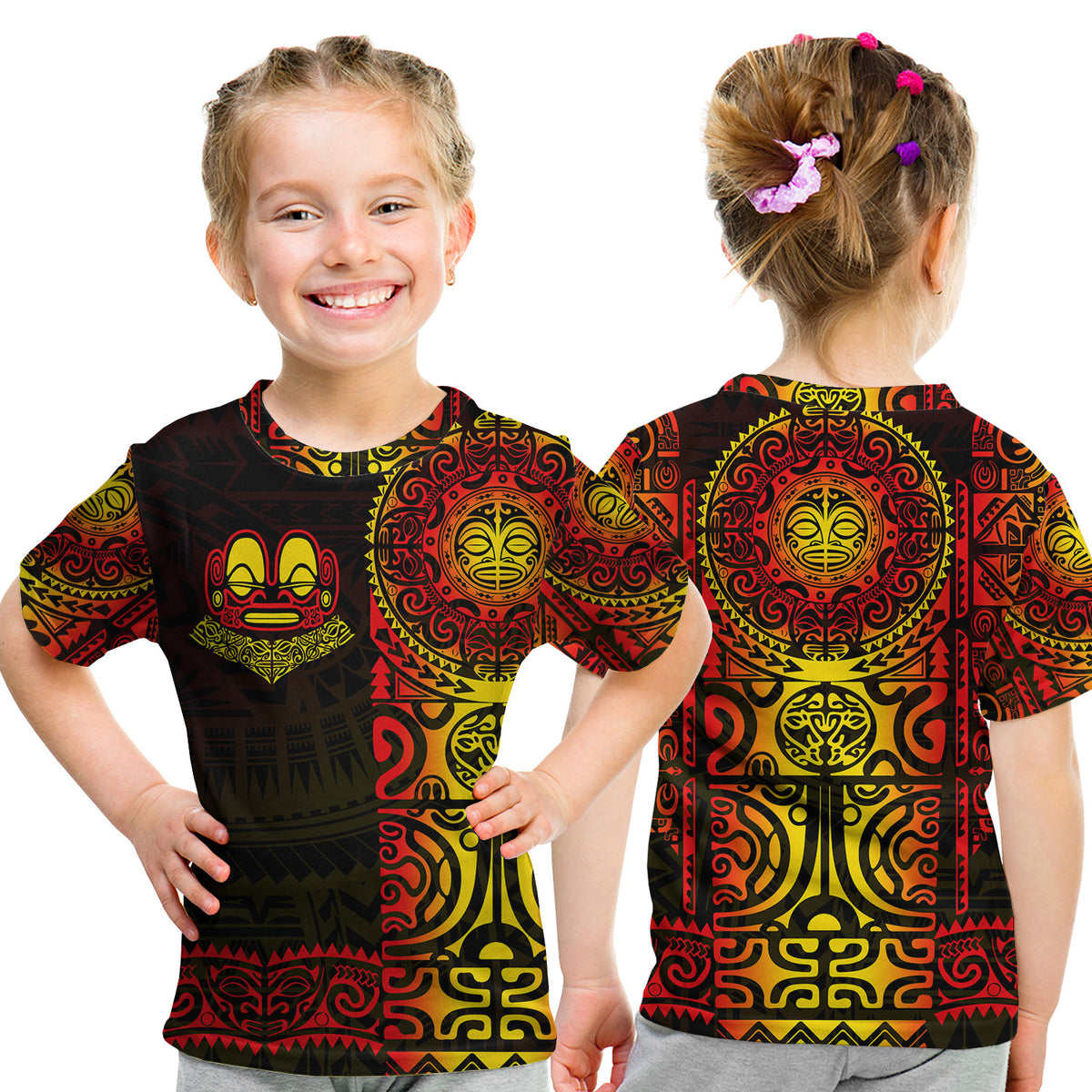 Marquesas Islands T Shirt Kid Marquesan Tattoo Unique Style - Gradient Red LT8 Youth XL Size14 - Polynesian Pride