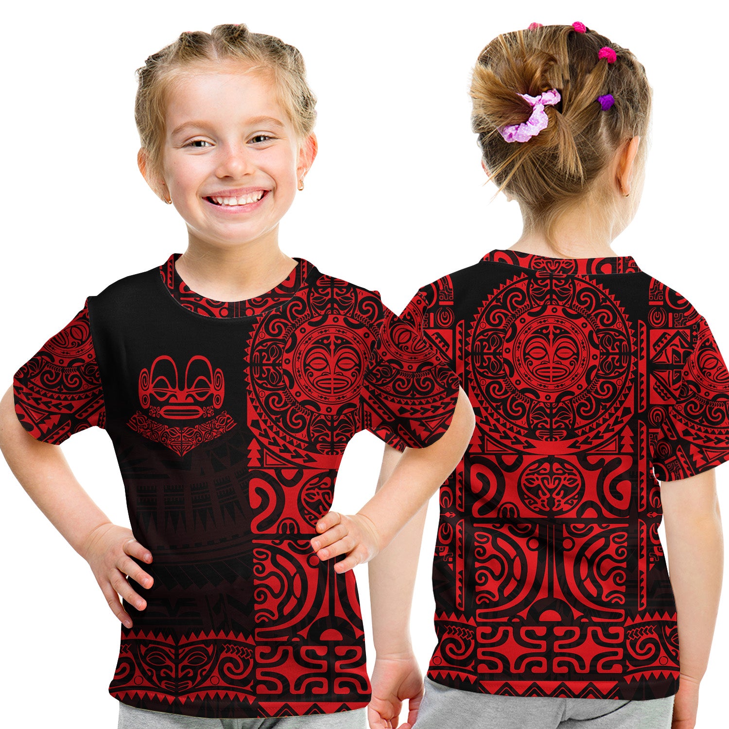 Marquesas Islands T Shirt Kid Marquesan Tattoo Unique Style - Red LT8 Youth XL Size14 - Polynesian Pride