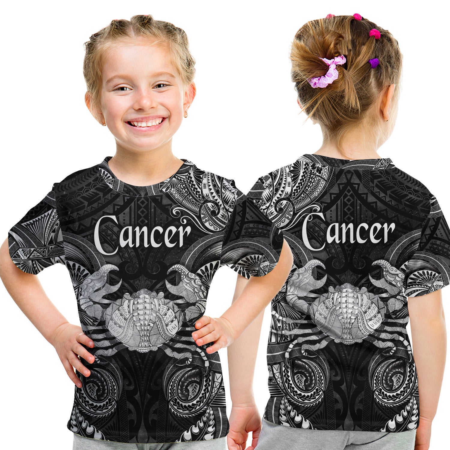 Cancer Zodiac Polynesian T Shirt Kid Unique Style - Black LT8 Youth XL Size14 - Polynesian Pride