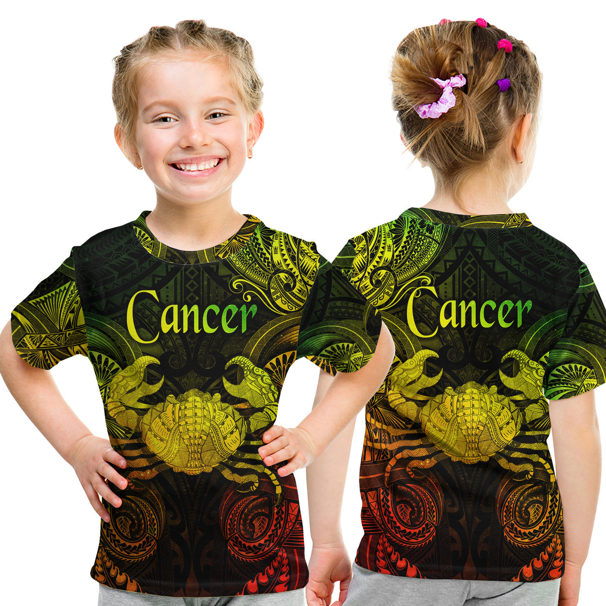 Cancer Zodiac Polynesian T Shirt Kid Unique Style - Reggae LT8 Youth XL Size14 - Polynesian Pride