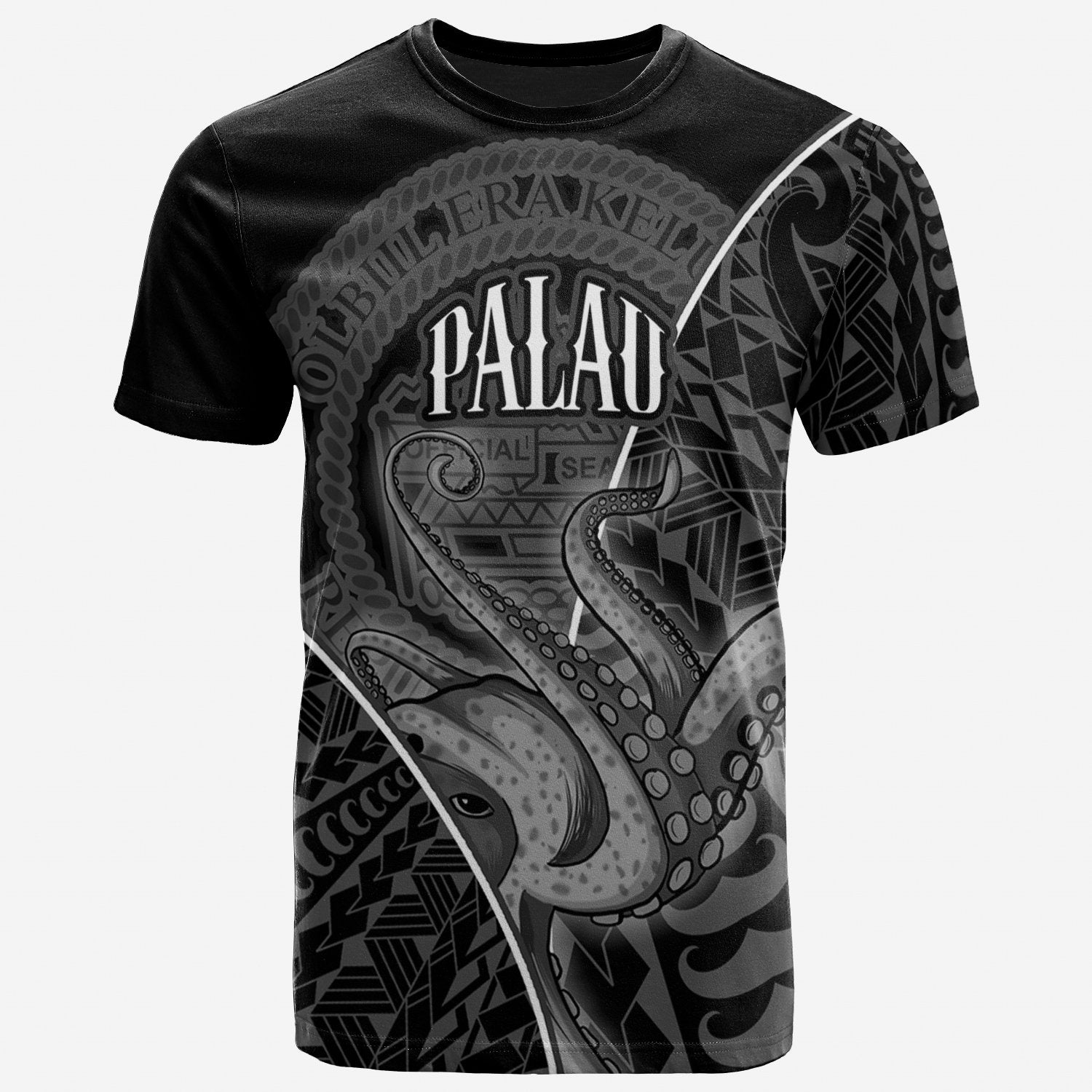 Palau T Shirt Octopus Style White Color Unisex Art - Polynesian Pride