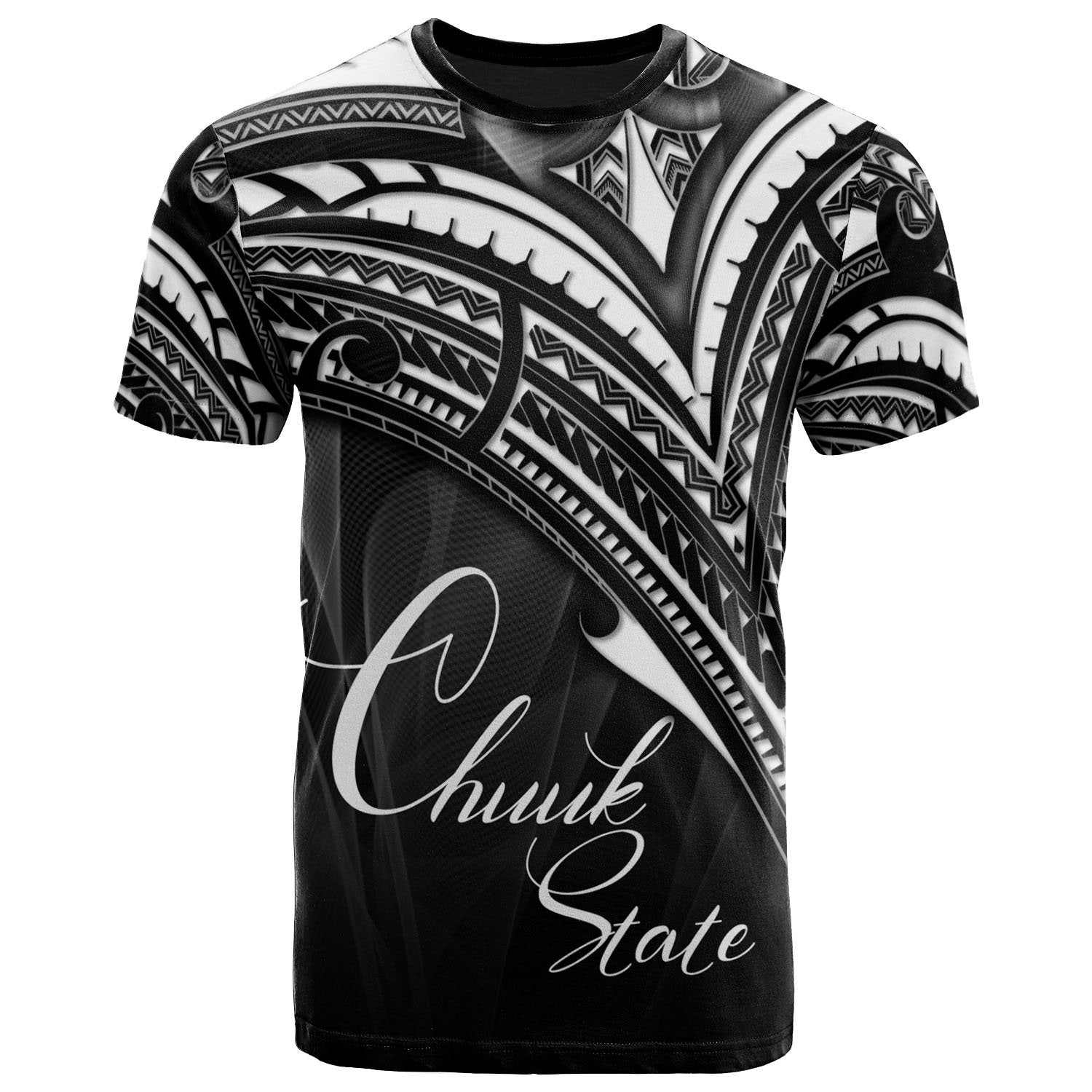 Chuuk State T Shirt Cross Style Unisex Black - Polynesian Pride