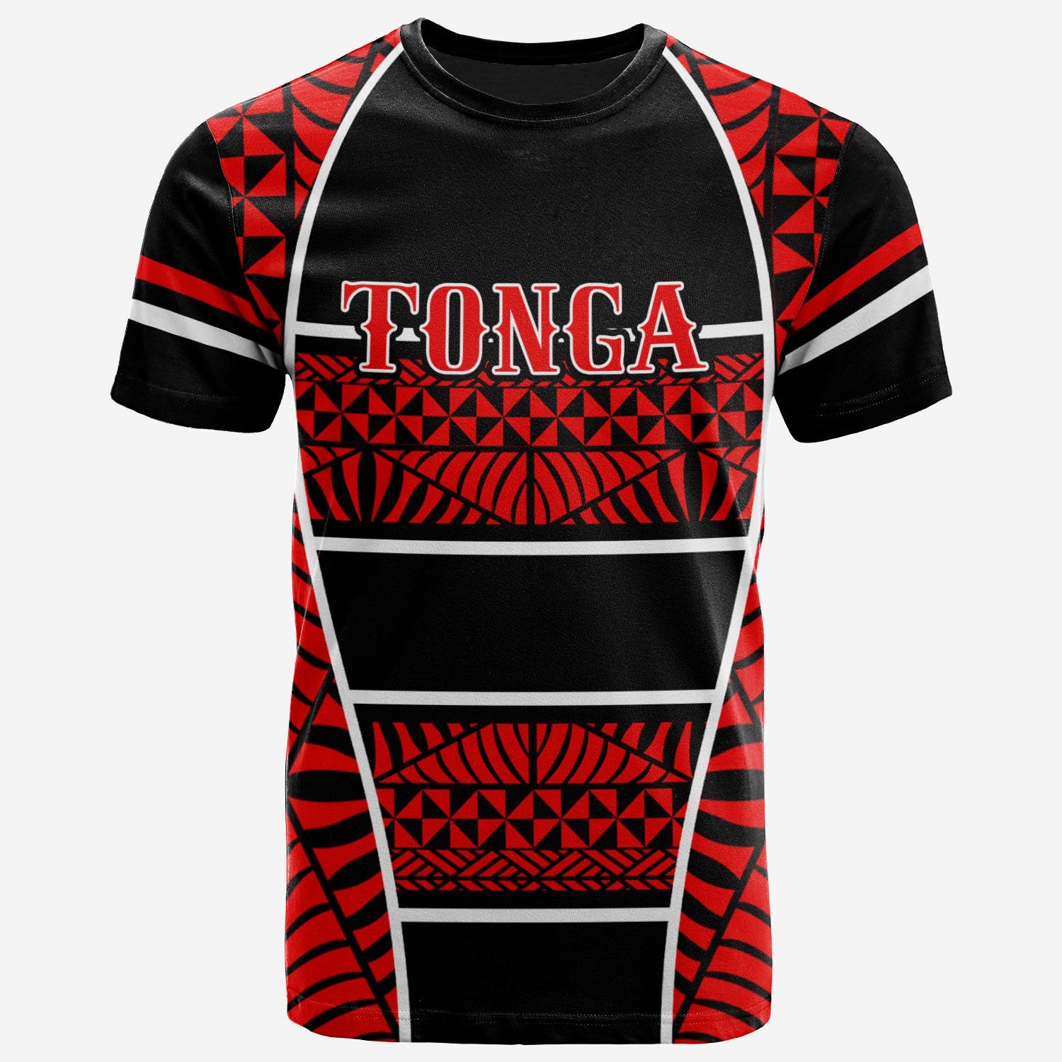 Tonga T Shirt Seal of Tonga Line Style Unisex Black - Polynesian Pride