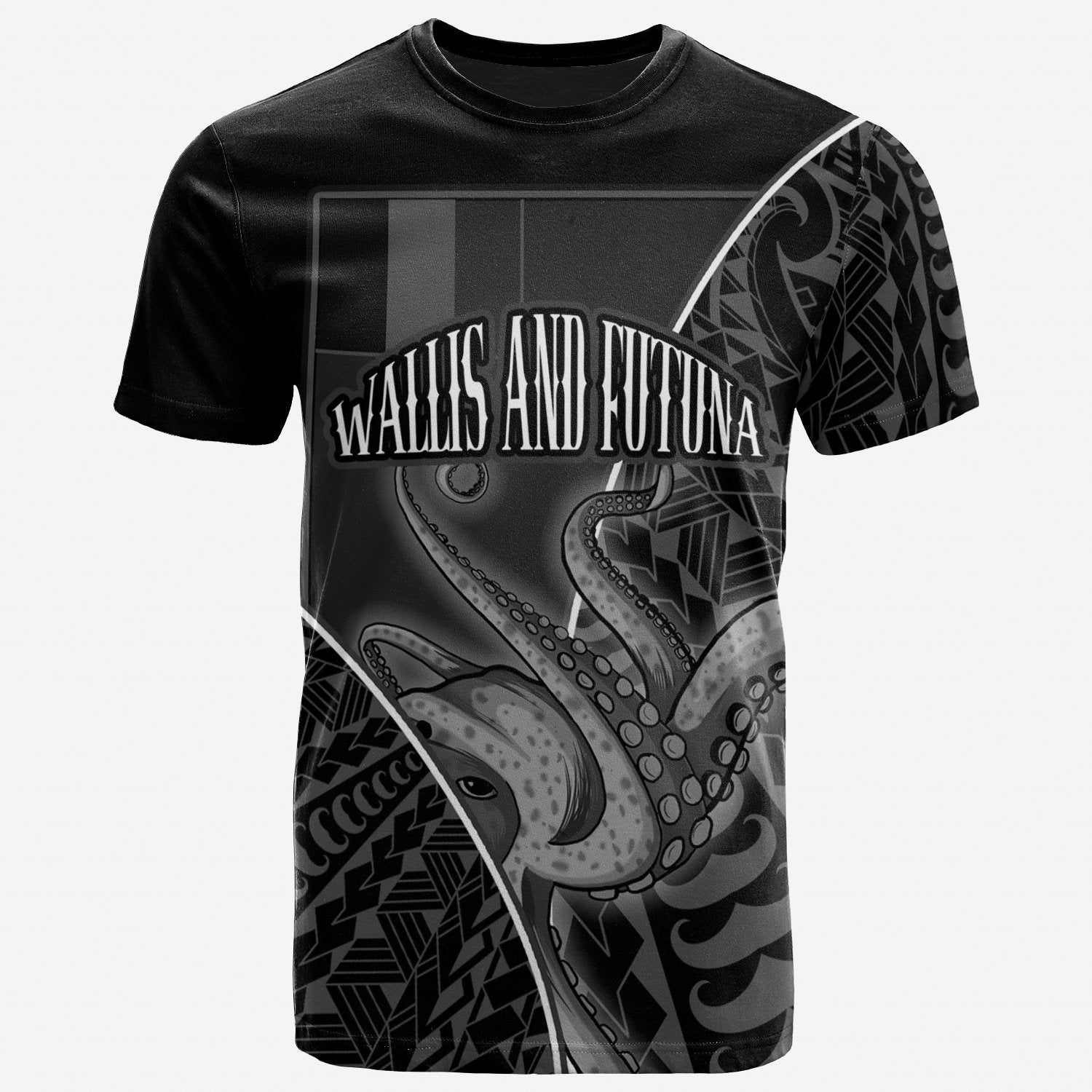 Wallis and Futuna T Shirt Octopus Style White Color Unisex Art - Polynesian Pride