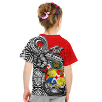 (Custom Personalised) Tonga Hook Tattoo T Shirt KID White LT6 - Polynesian Pride