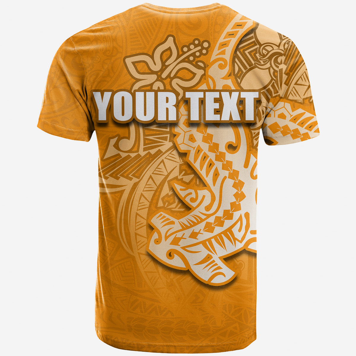 Custom Polynesian Hammerhead shark T Shirt Orange Style LT6 - Polynesian Pride