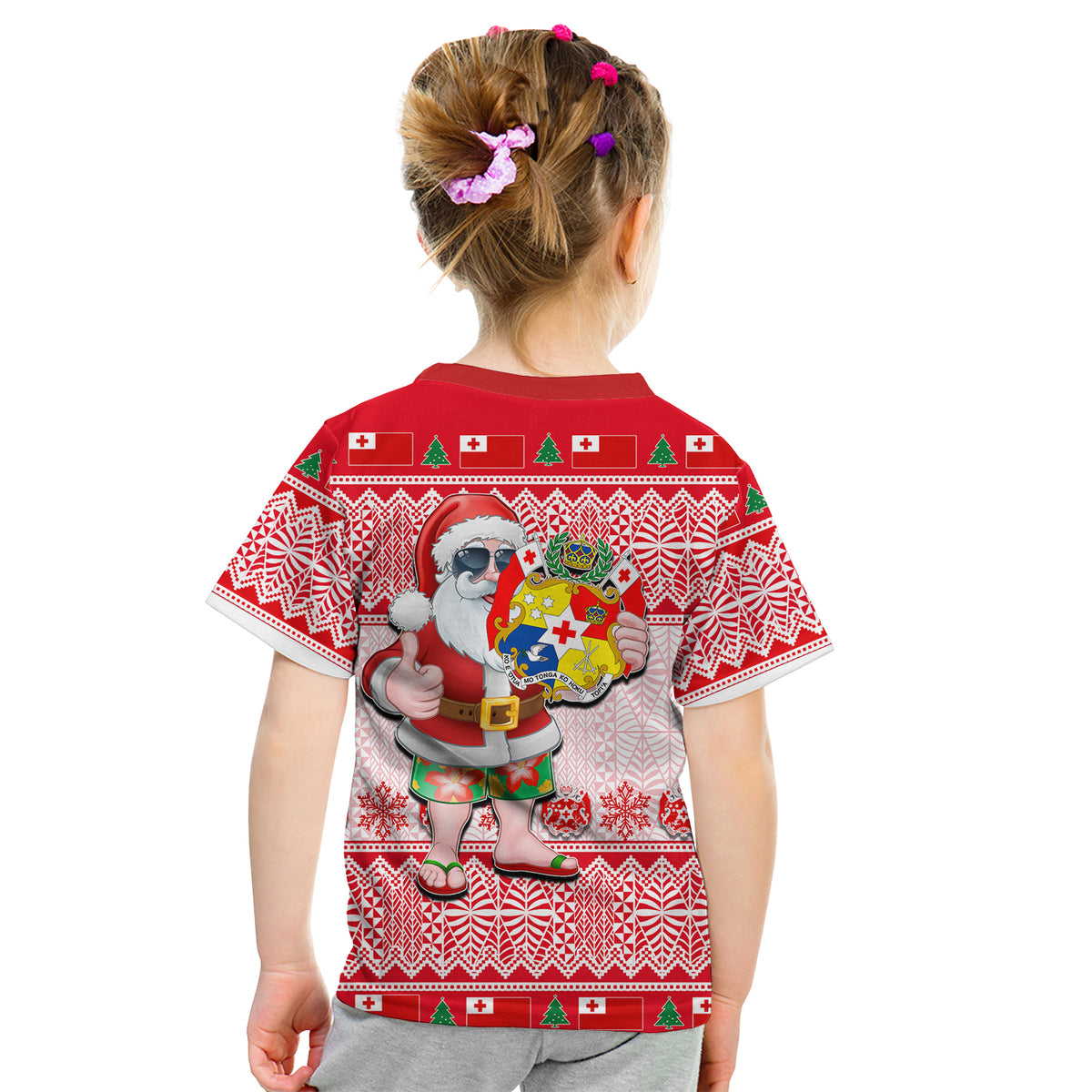 Tonga Christmas T Shirt Kid Cool Santa Claus LT6 - Polynesian Pride