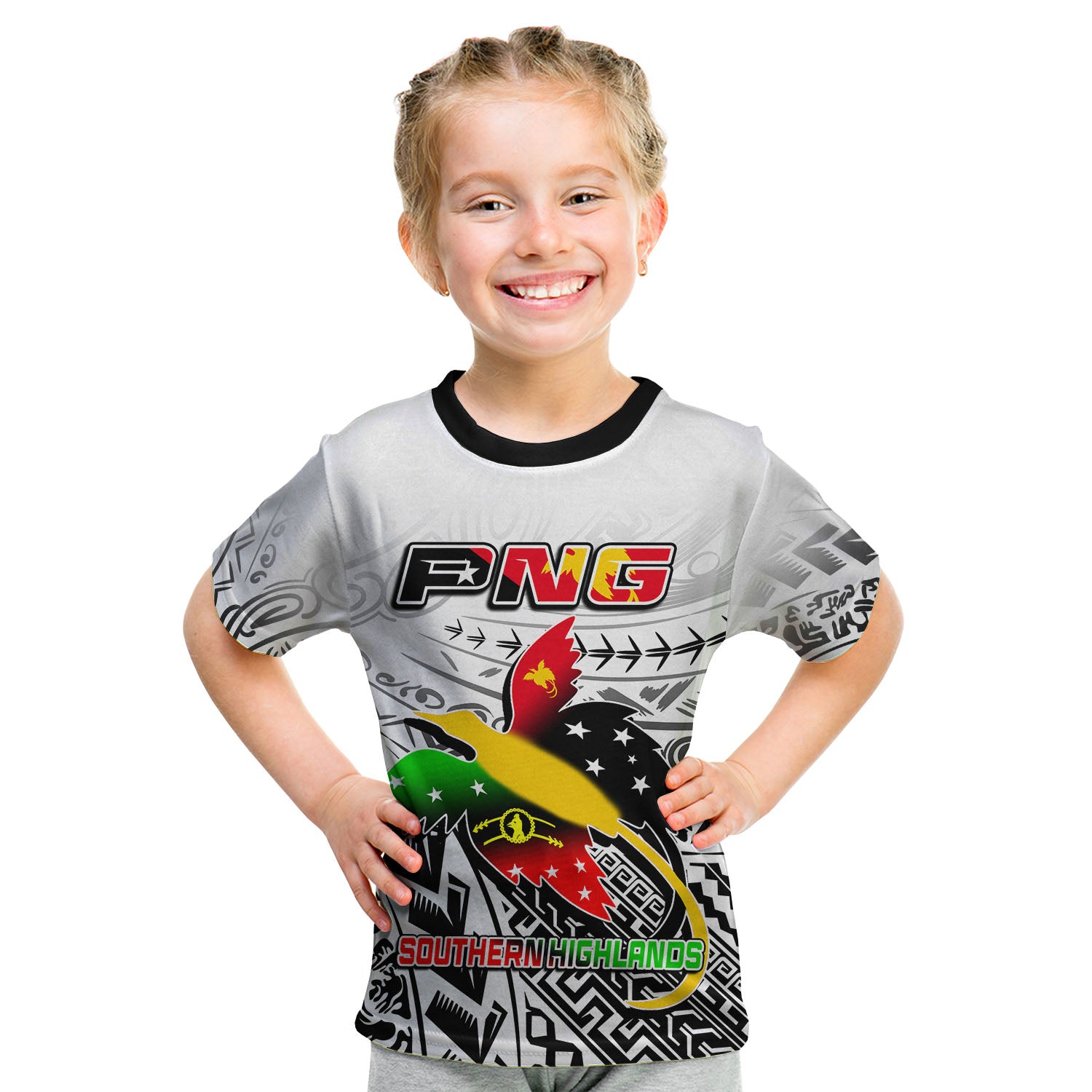 (Custom Personalised) Papua New Guinea And Southern Highlands Province T Shirt KID LT6 - Polynesian Pride