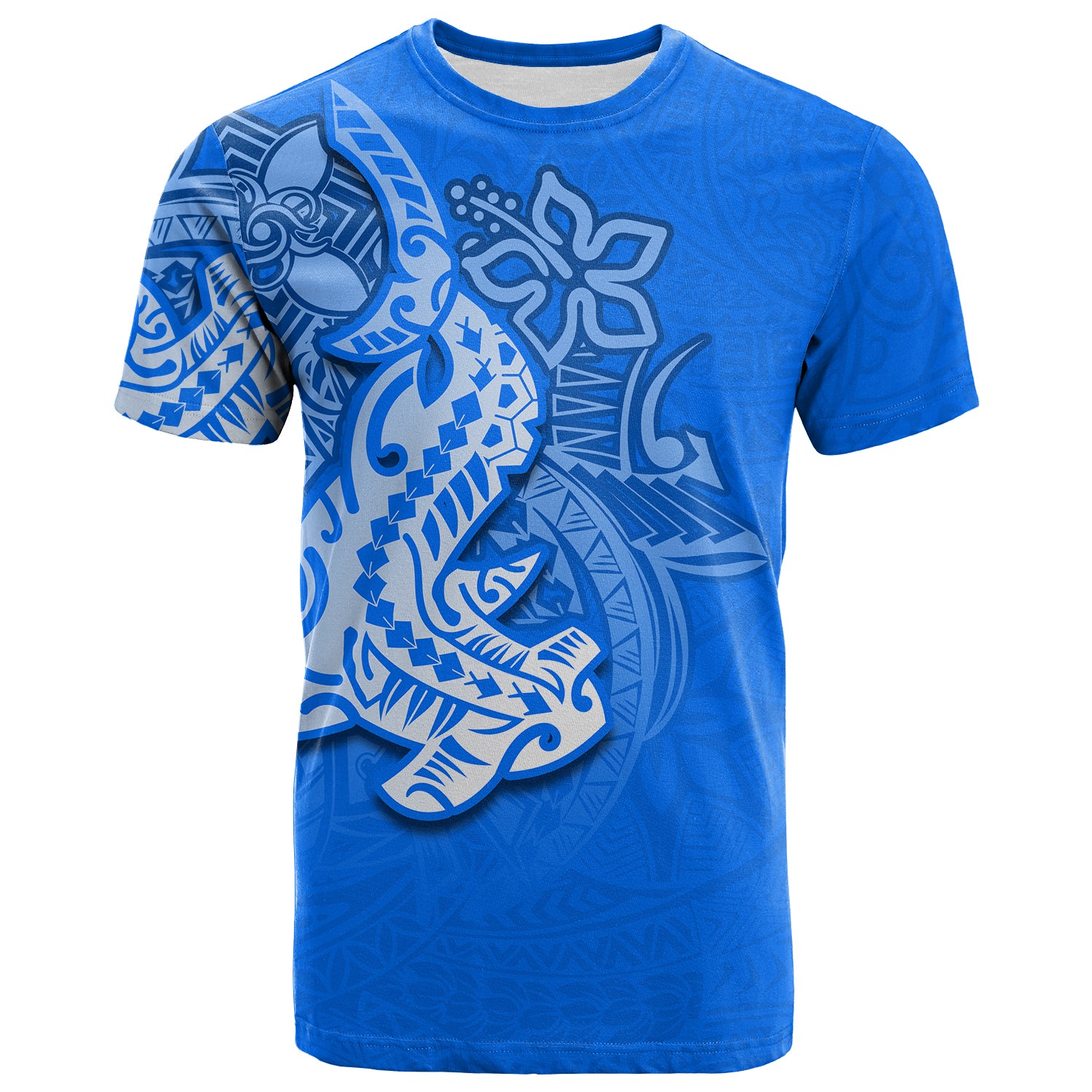 Custom Polynesian Hammerhead shark T Shirt Blue Style LT6 Unisex Blue - Polynesian Pride