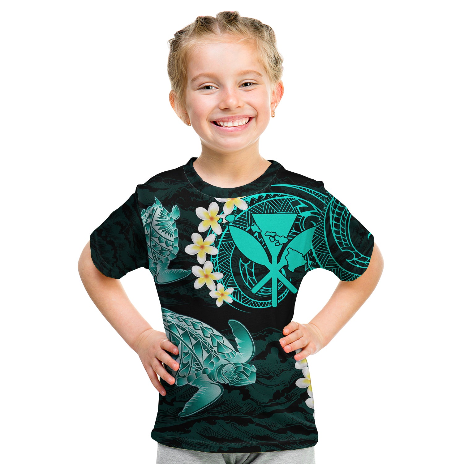 Hawaii Kanaka Turtle t Shirt KID Style No.4 LT6 - Polynesian Pride