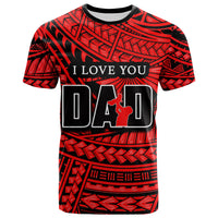 Custom Happy Fathers Day T Shirt Polynesian Patterns Red Style LT6 Red - Polynesian Pride