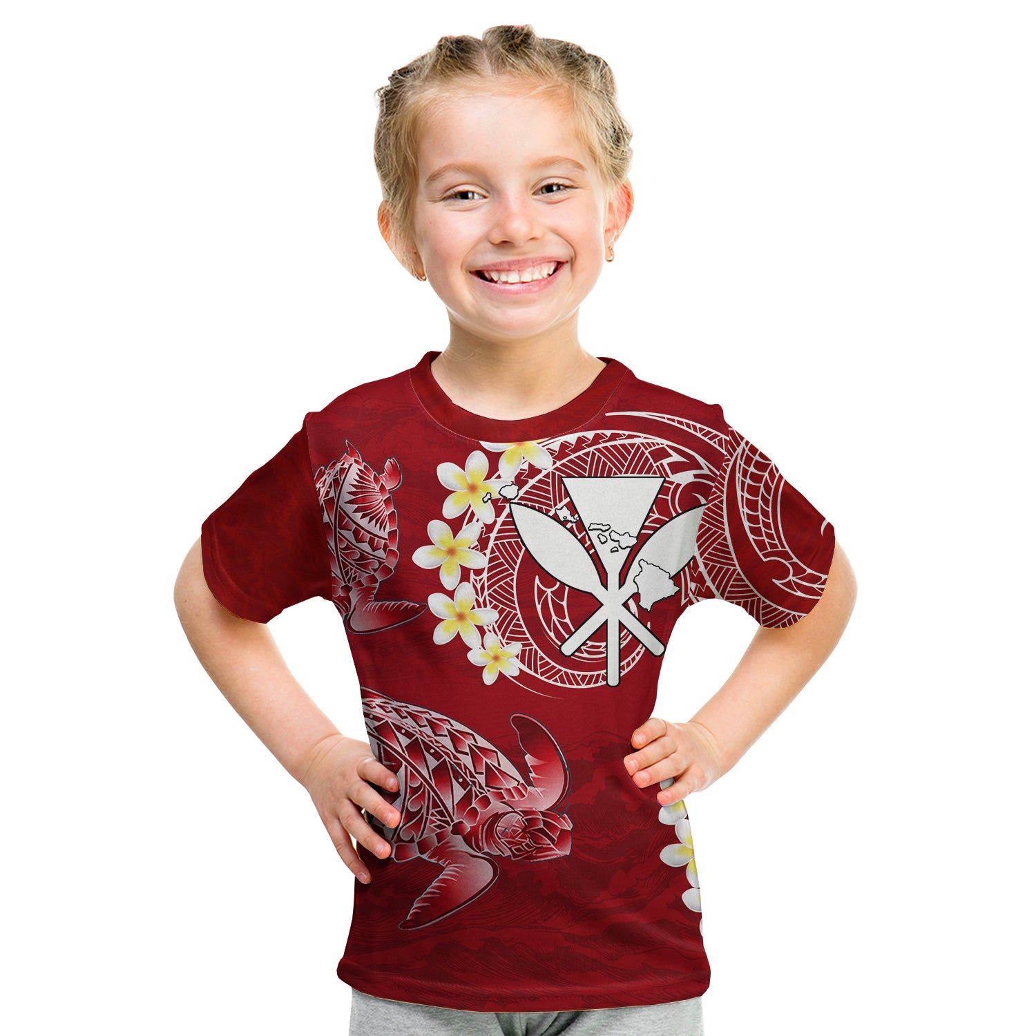 Hawaii Kanaka Turtle t Shirt KID Style No.2 LT6 - Polynesian Pride