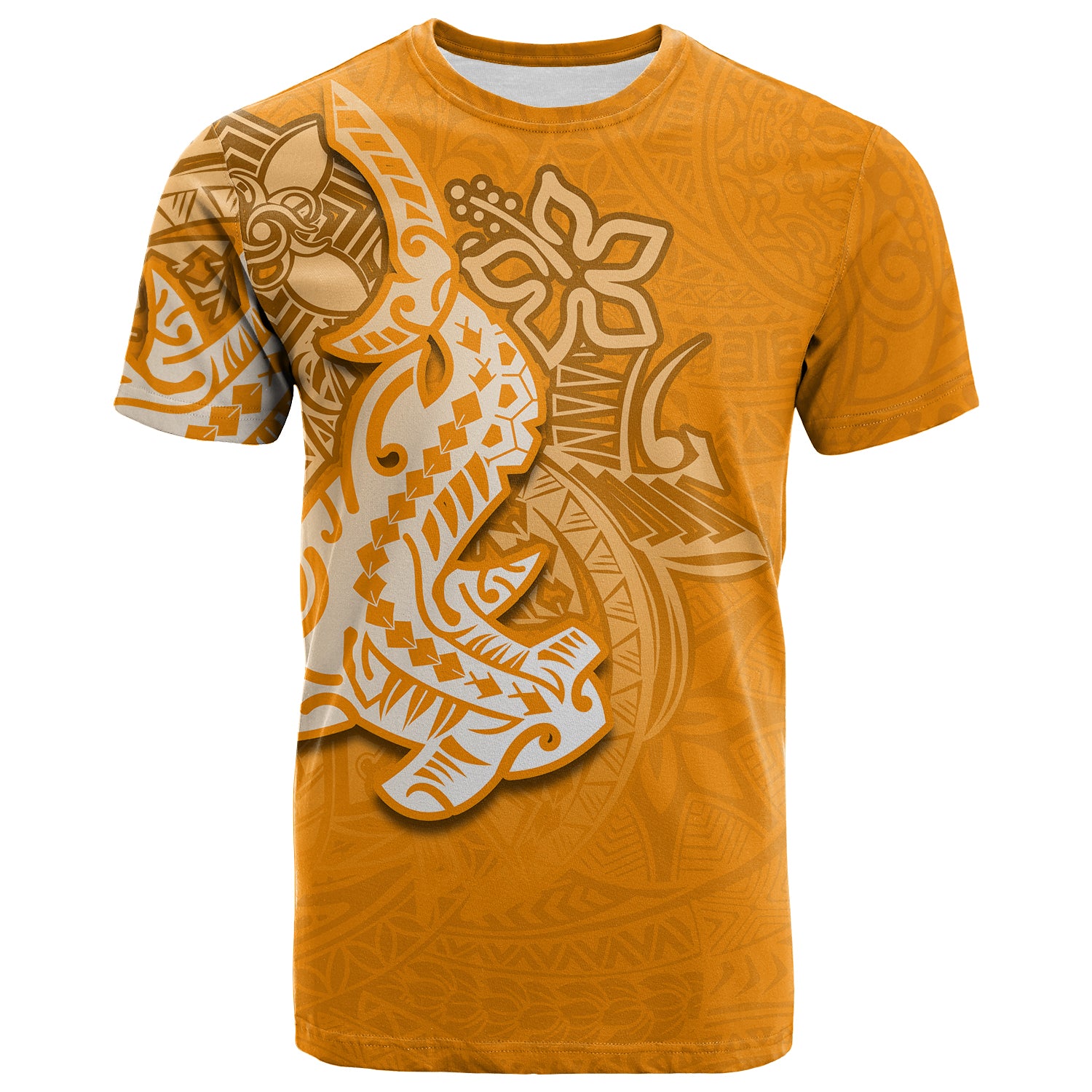 Custom Polynesian Hammerhead shark T Shirt Orange Style LT6 Unisex Orange - Polynesian Pride