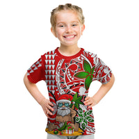 Hawaii Mele Kalikimaka Santa Claus Beach T Shirt KID LT6 Youth XL Size14 - Polynesian Pride