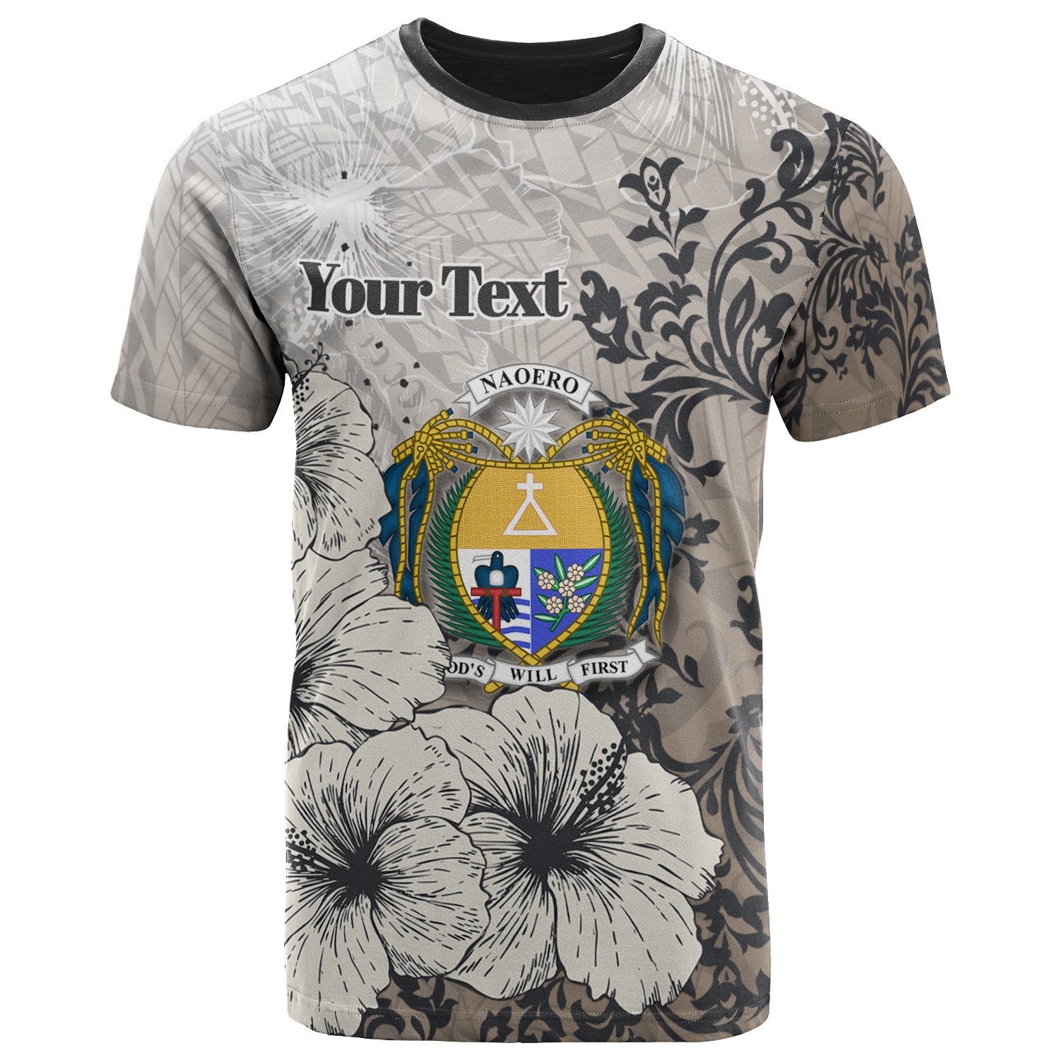 Nauru T Shirt Custom Vintage Luxury Floral Style Unisex Art - Polynesian Pride