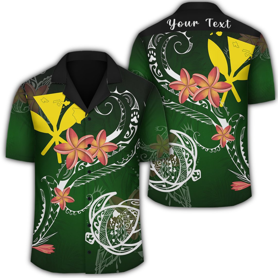 Hawaii Turtle Plumeria Polynesian Hawaiian Shirt - Luck Style - AH Unisex Green - Polynesian Pride