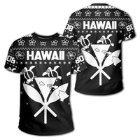 Kanaka Turtle Christmas Pattern T shirt Helen Style White AH Unisex White - Polynesian Pride