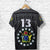 Custom The Kukis T Shirt Cook Islands Rugby Black Custom Text and Number LT13 - Polynesian Pride