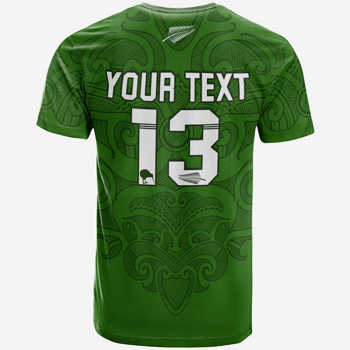 Custom Maori 2021 T Shirt Green Aotearoa Tattoo Custom Text and Number LT13 - Polynesian Pride