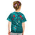 (Custom Personalised) Hawaiian Islands T Shirt Kid - Hawaii Tropical Flowers And Turtles Turquoise LT13 - Polynesian Pride