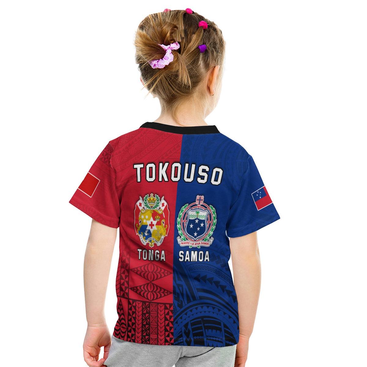 Tokouso T Shirt Kid Tonga And Samoa Together LT13 - Polynesian Pride
