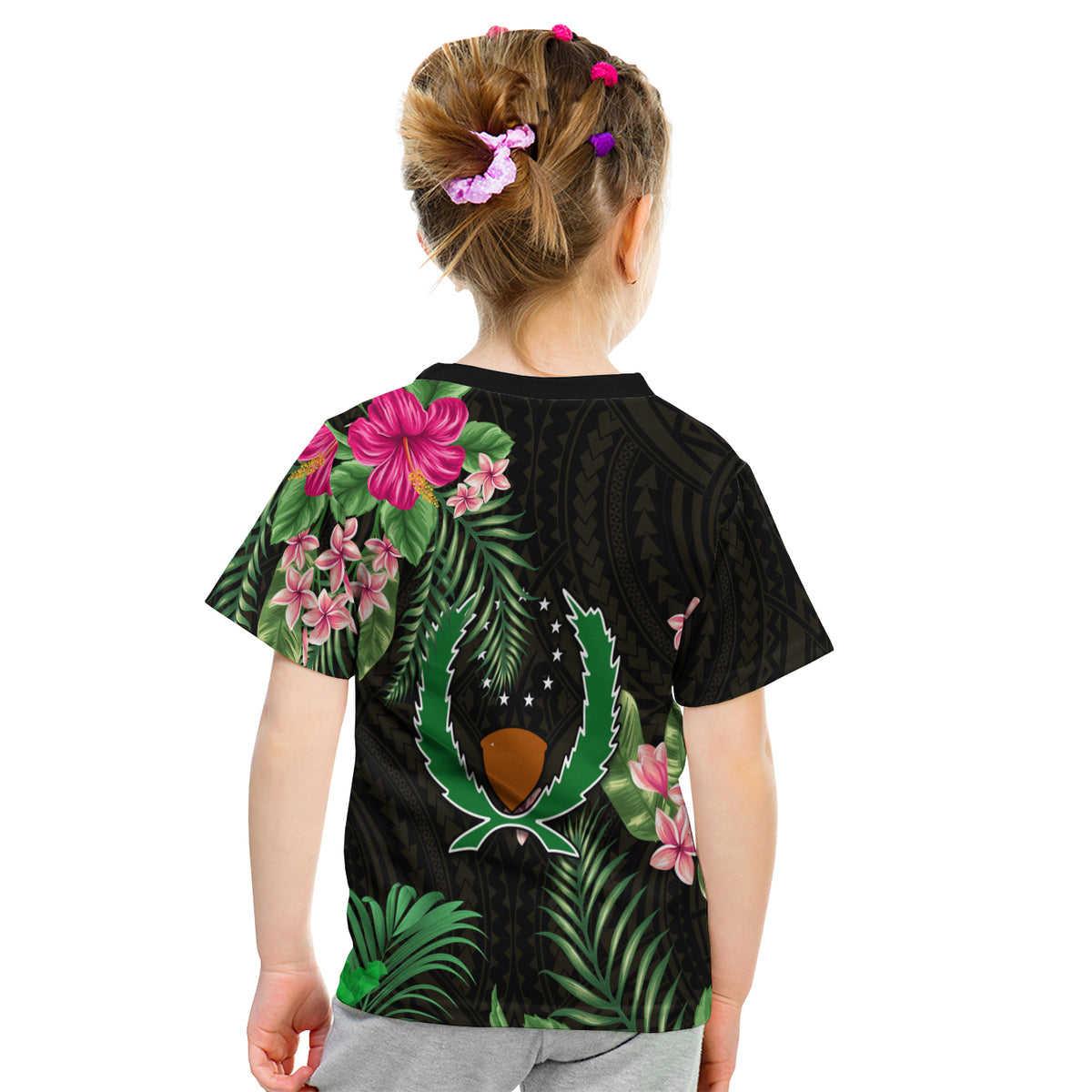 (Custom Personalised) Pohnpei Micronesia Gold T Shirt Kid Tropical Flowers LT13 - Polynesian Pride