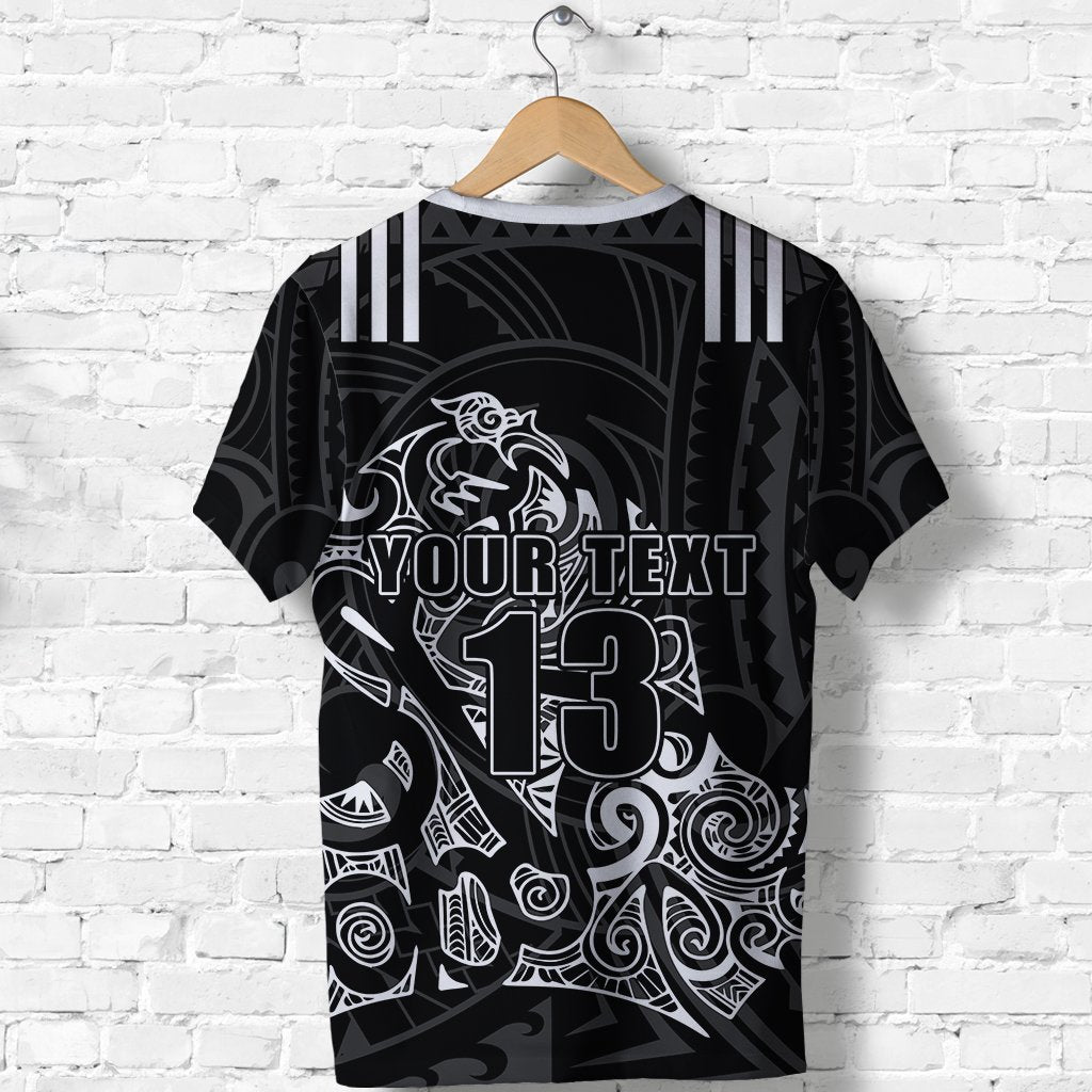 Custom Aotearoa Super Rugby T Shirt Maori Kiwi Custom Text and Number - Polynesian Pride