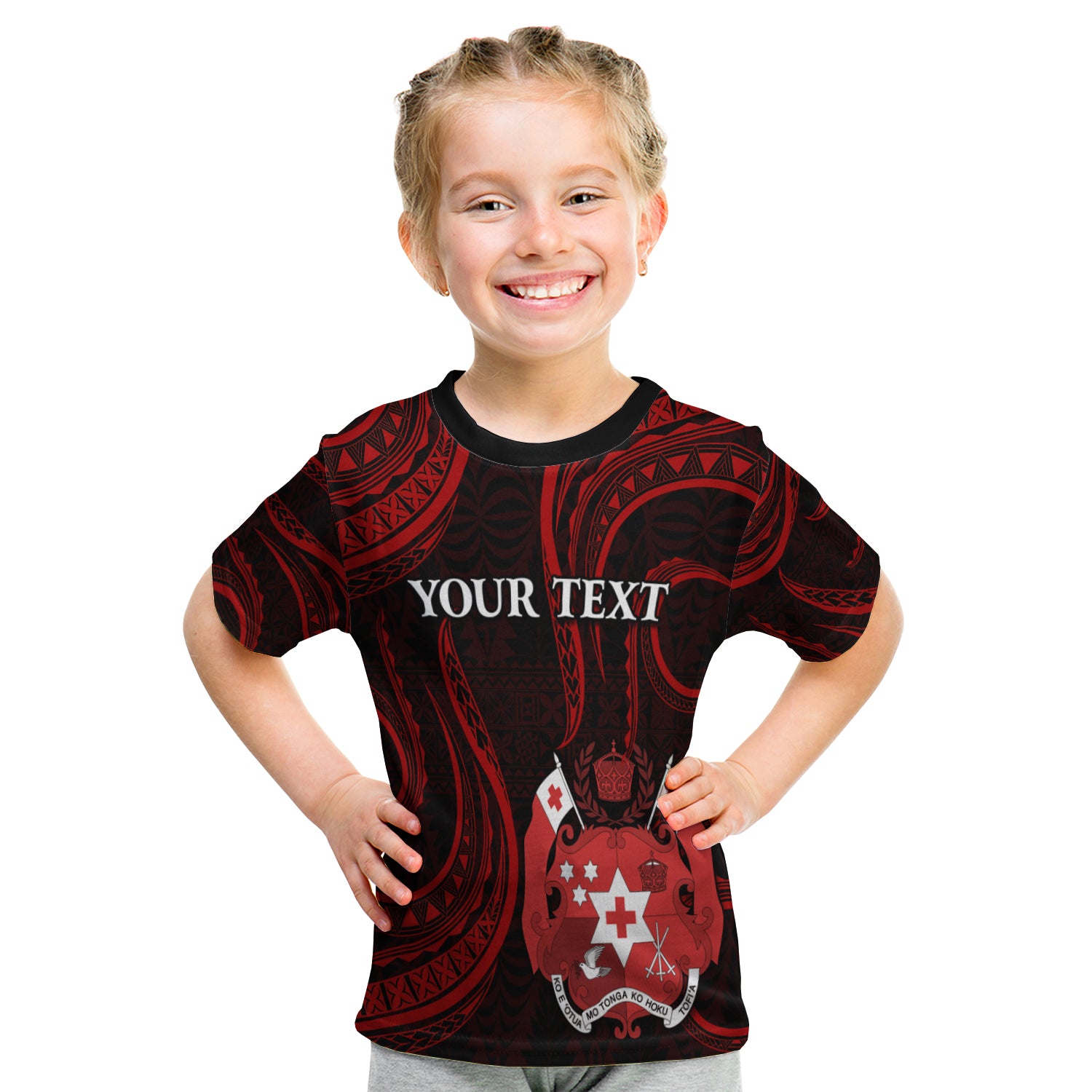 (Custom Personalised) Tonga Pattern T Shirt Kid Always Proud LT13 - Polynesian Pride