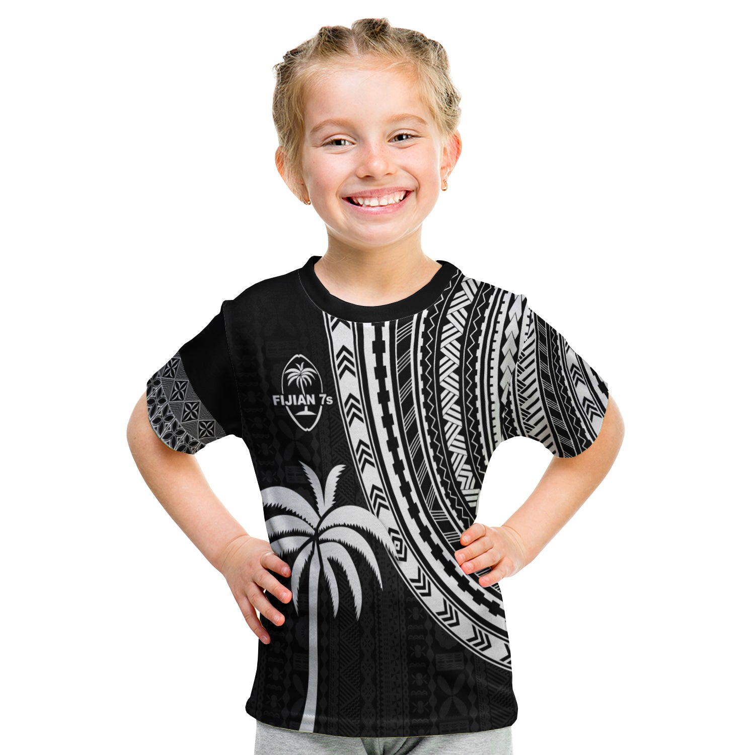 Fiji Rugby Sevens T Shirt Kid Fijian 7S Tapa Polynesian LT13 Youth XL Size14 - Polynesian Pride