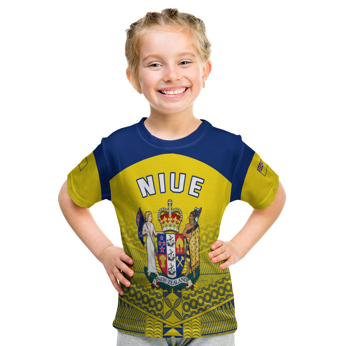 Niue T - Shirt Kid Rock Of Polynesia (Golden) LT13 Youth XL Size14 - Polynesian Pride