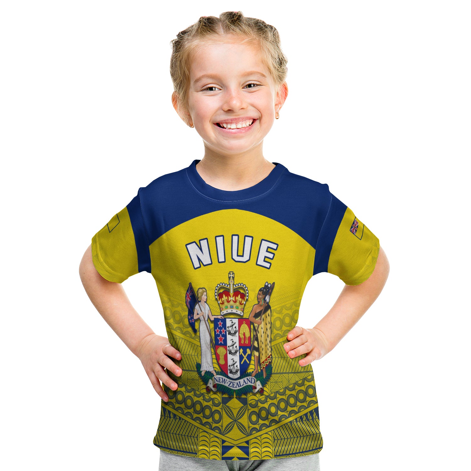 Niue T - Shirt Kid Rock Of Polynesia (Golden) LT13 - Polynesian Pride