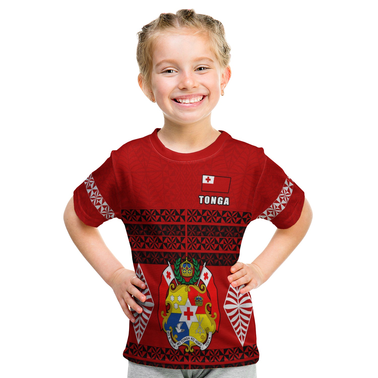 Tonga T Shirt Kid - Tongan Pattern LT13 - Polynesian Pride