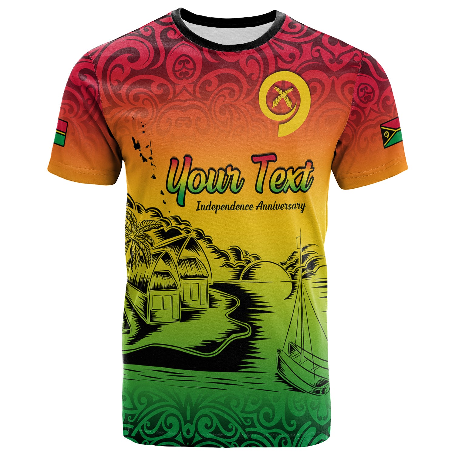 Custom Vanuatu Peaceful T Shirt Independence Anniversary LT13 Unisex Red - Polynesian Pride